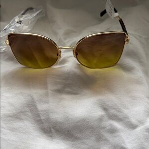 Tod's Gold Frame Sunglasses with Red Lenses